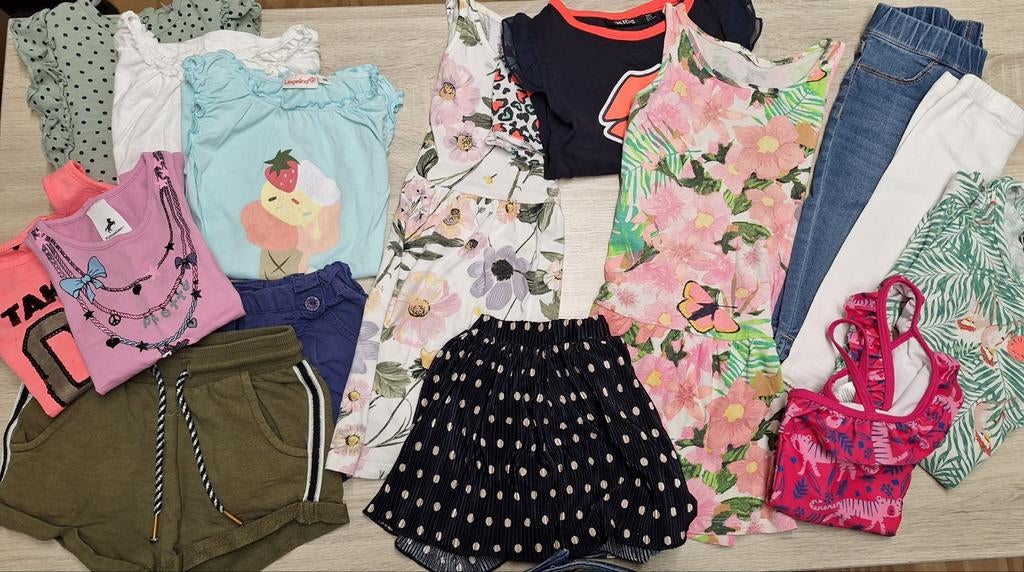 Uitgebreid pakket meisjes kleding zomer maat 98, Kinderen en Baby's, Kinderkleding | Maat 98, Broek, Meisje, Ophalen of Verzenden