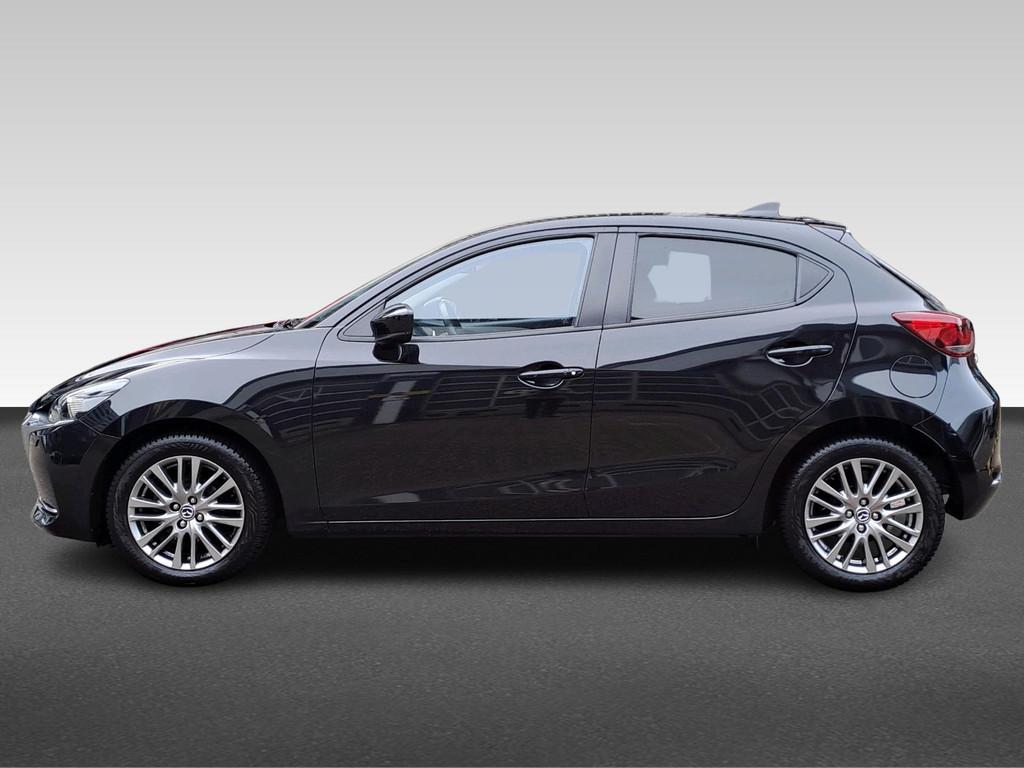 Mazda 2 1.5 SKYACTIV-G 90PK LUXURY NAVI CAMERA HUD LED ECC N, Auto's, 4 cilinders, Zwart, Origineel Nederlands, Bedrijf