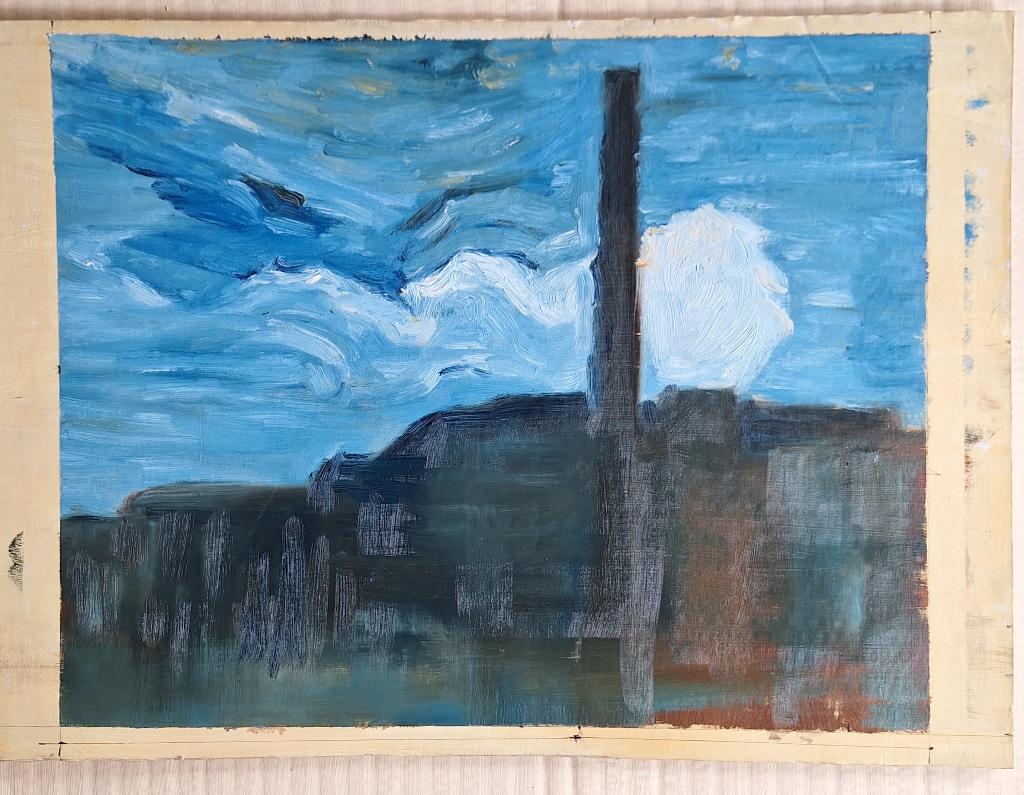 Studie in olieverf. Naar Mondriaan (kopie in olieverf), Ophalen of Verzenden