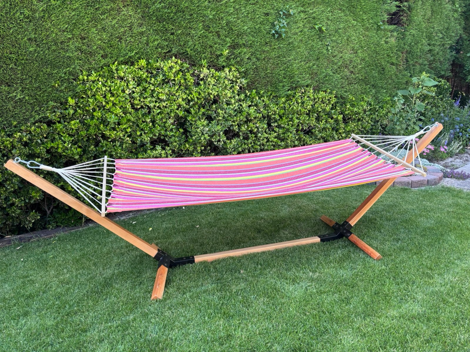 Hangmat met standaard, Tuin en Terras, Hangmatten, Ophalen, Zo goed als nieuw, Met standaard, Eenpersoons