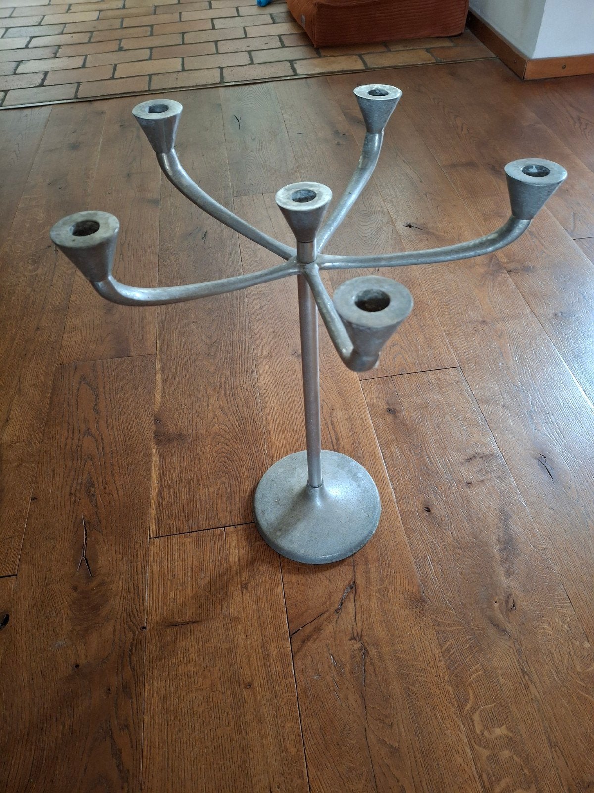Moderne 5-armige kandelaar voor 6 kaarsen, Antiek en Kunst, Ophalen of Verzenden
