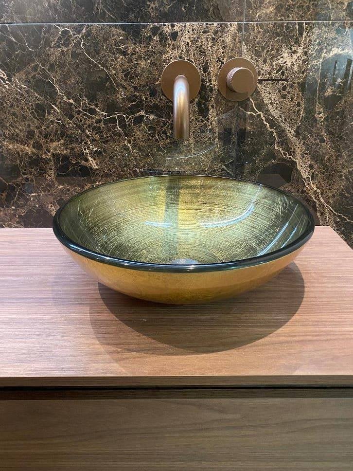 Waskom 42 x 14 cm - Sapho & brons, Ophalen, Glas, Wastafel