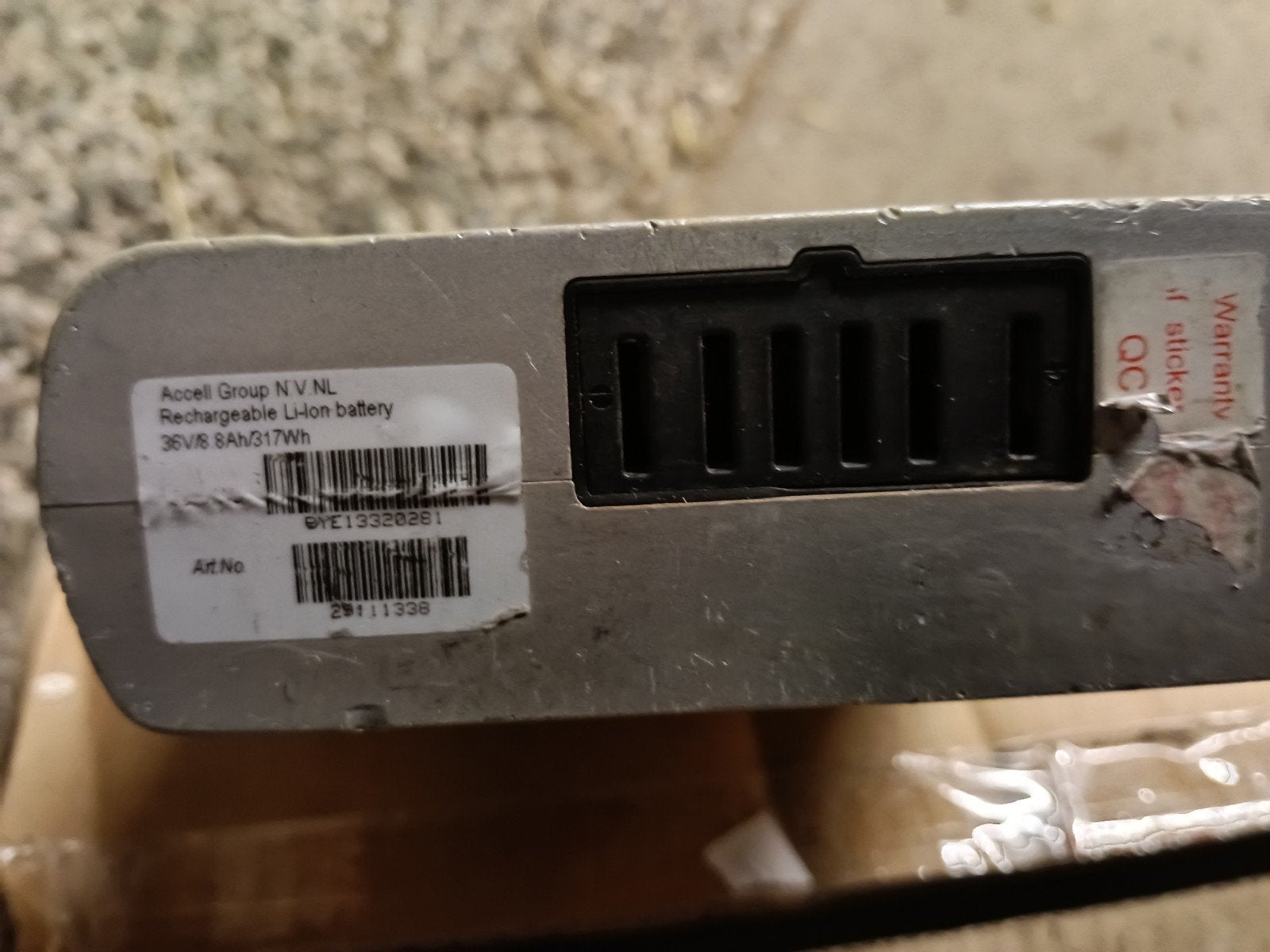 Accell Group N.V. NL 36V 8.8Ah 317Wh E-bike accu (defect), Ophalen of Verzenden