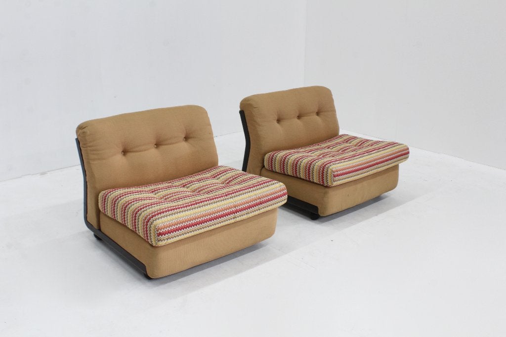 Set Vintage Amanta fauteuils Mario Bellini C&B Italia, Huis en Inrichting, Design, 75 tot 100 cm, Ophalen of Verzenden, Zo goed als nieuw