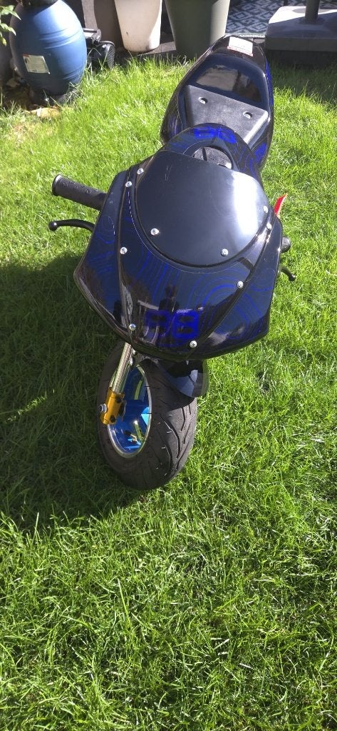 Mini Pocketbike - Zwart met blauwe accenten, Ophalen, Overige typen, 49 cc, Zo goed als nieuw