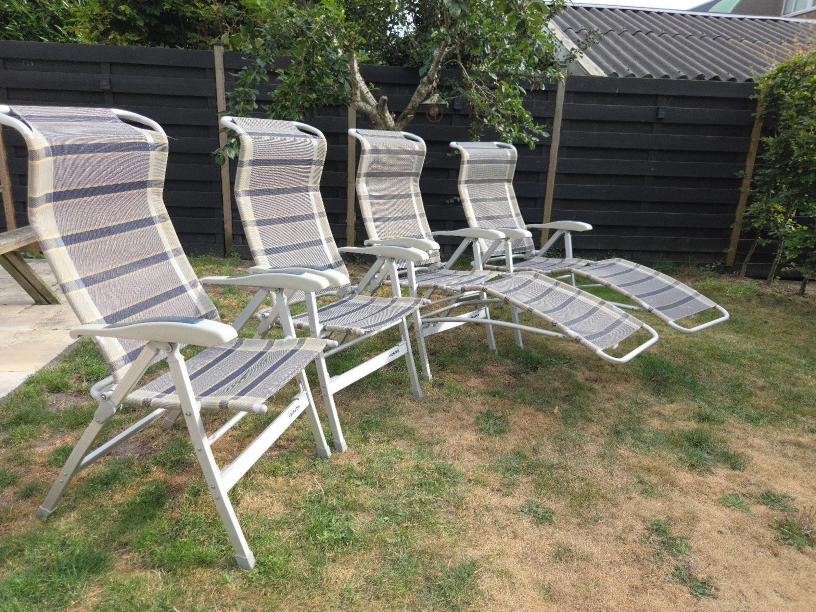 4 verstelbare kampeerstoelen, Ophalen, Gebruikt, Campingstoel