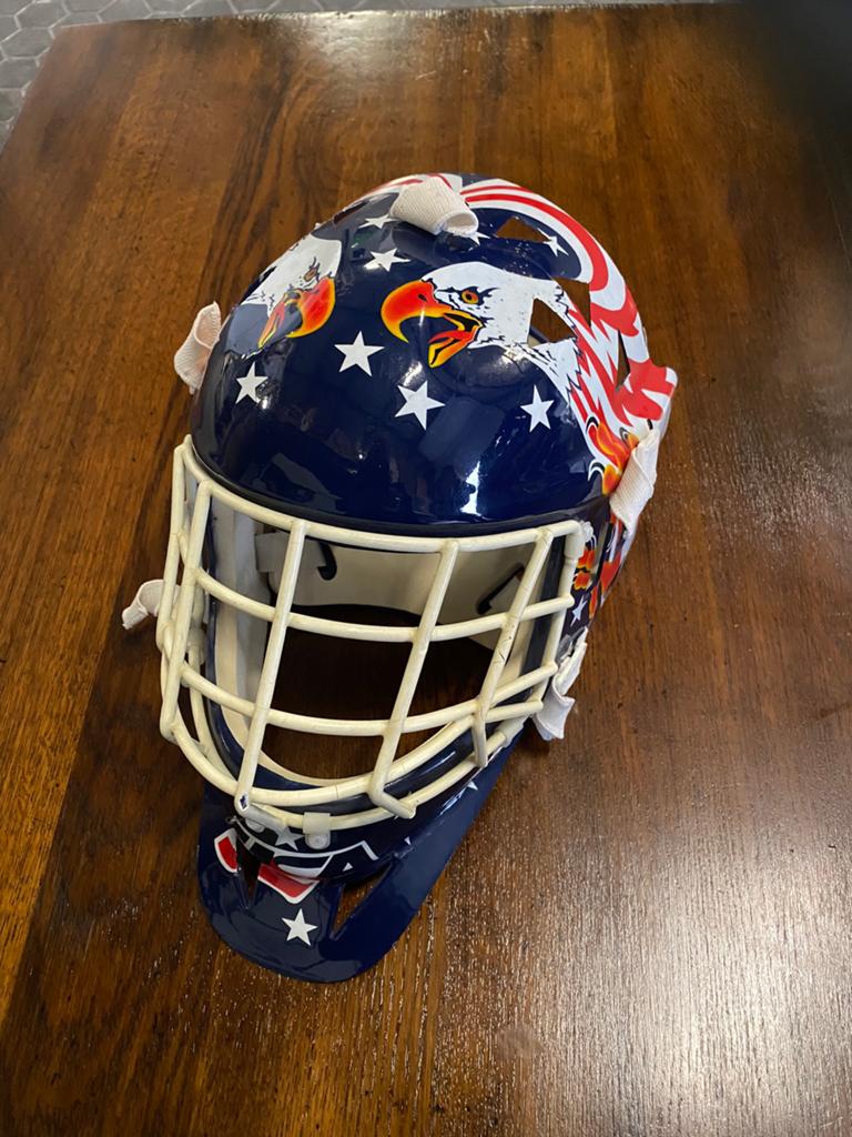 Itech ijshockey keepersmasker helm Goalie gear, Sport en Fitness, IJshockey, Ophalen of Verzenden, Zo goed als nieuw, Bescherming