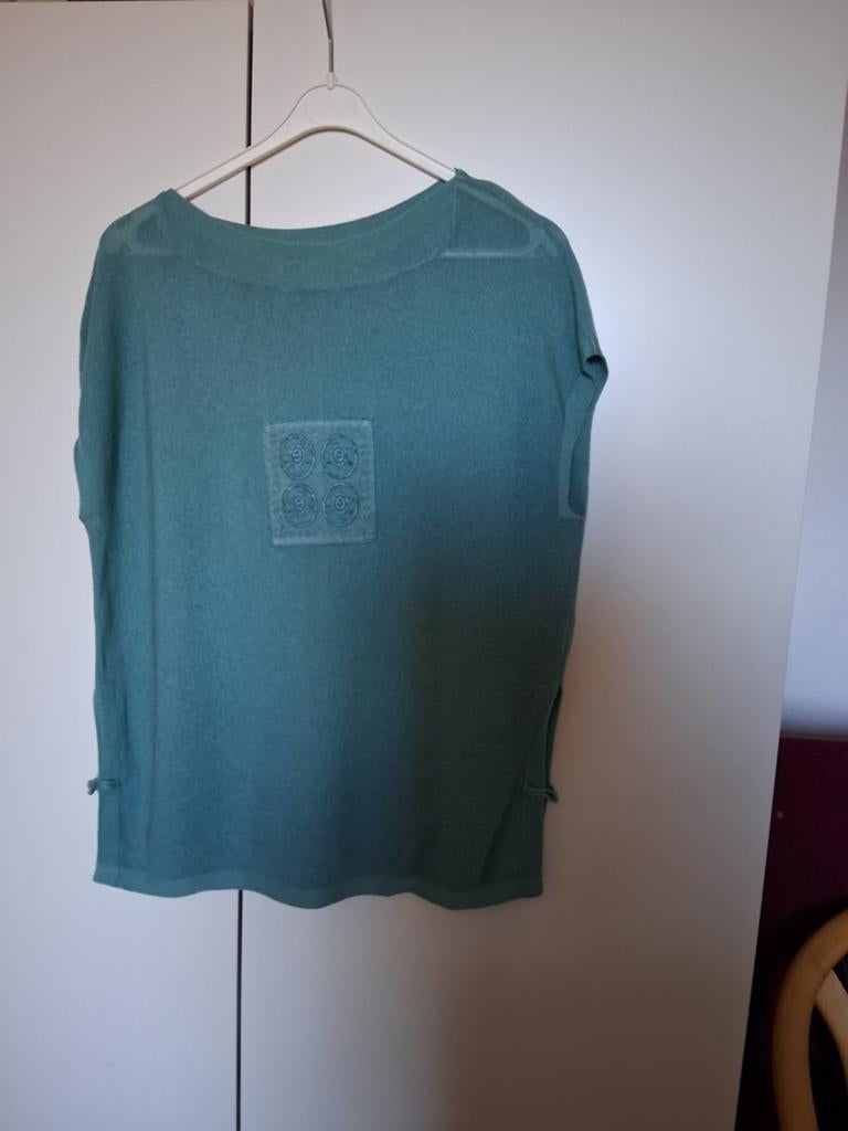 Dames zijden shirt NIEUW, Ophalen of Verzenden, Zo goed als nieuw, Blauw, Korte mouw