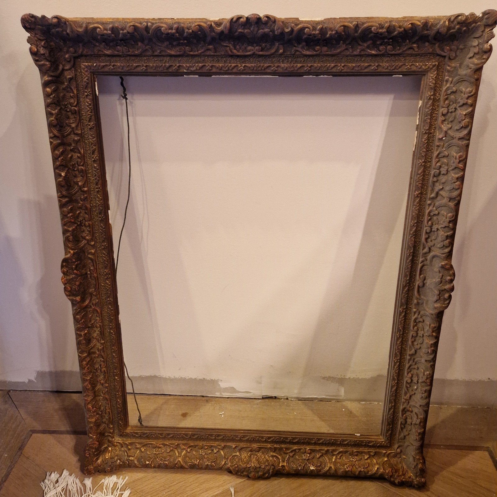 Antieke Schilderijlijst of Spiegellijst - Goudkleurig Hout, Ophalen, Gebruikt, Schilderijlijst, Hangend