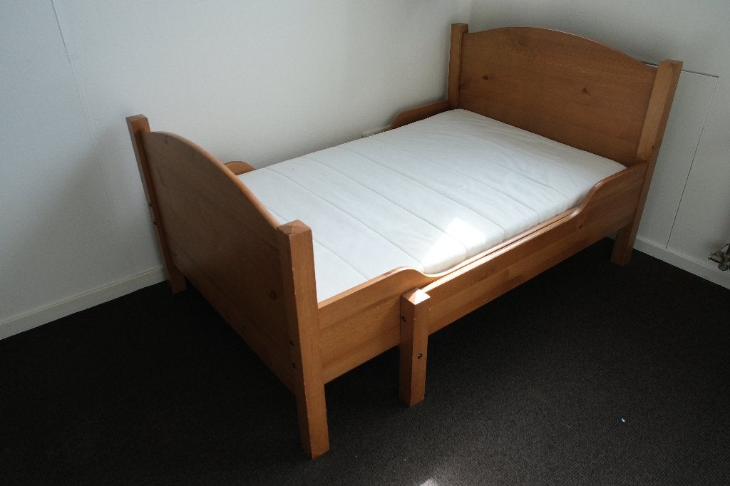 Ikea Ateles meegroeibed + zo goed als nieuw meegroeimatras, Gebruikt, 70 tot 85 cm, 180 cm of meer, Ophalen