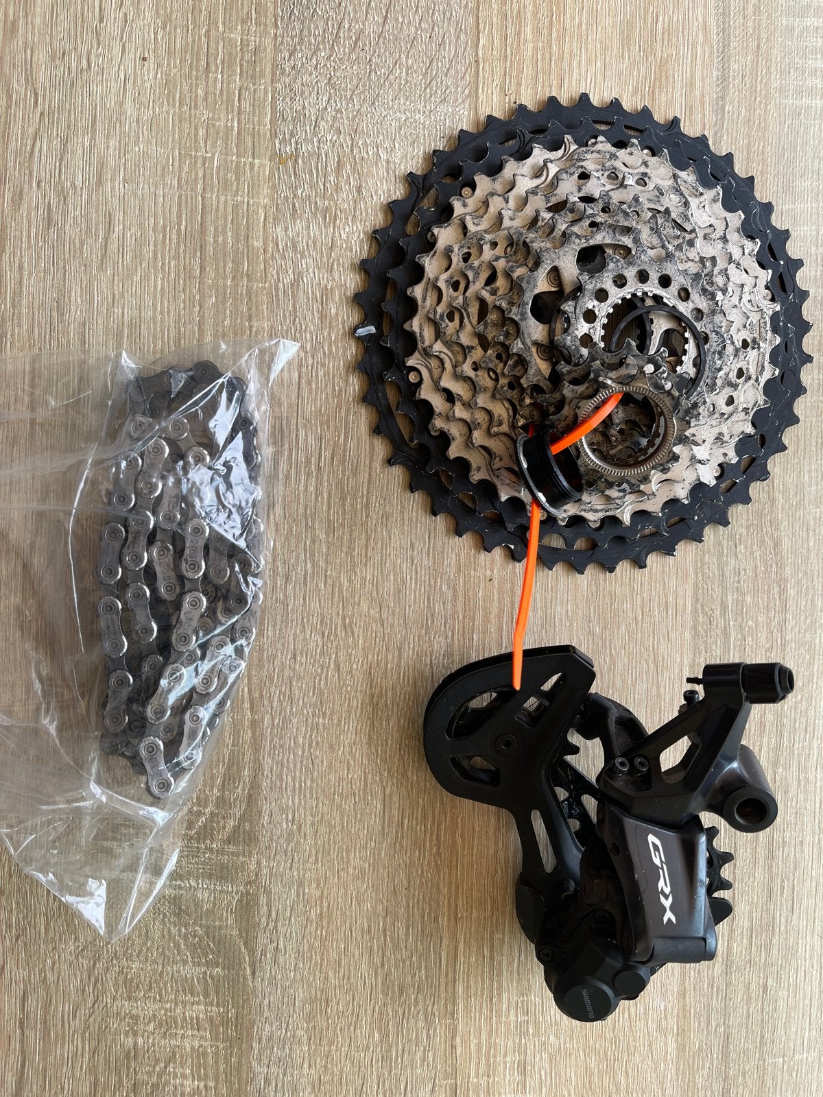 Shimano GRX Derailleur, Cassette en Ketting, Fietsen en Brommers, Fietsonderdelen, Gebruikt, Staal, Ophalen of Verzenden, Gravelbike