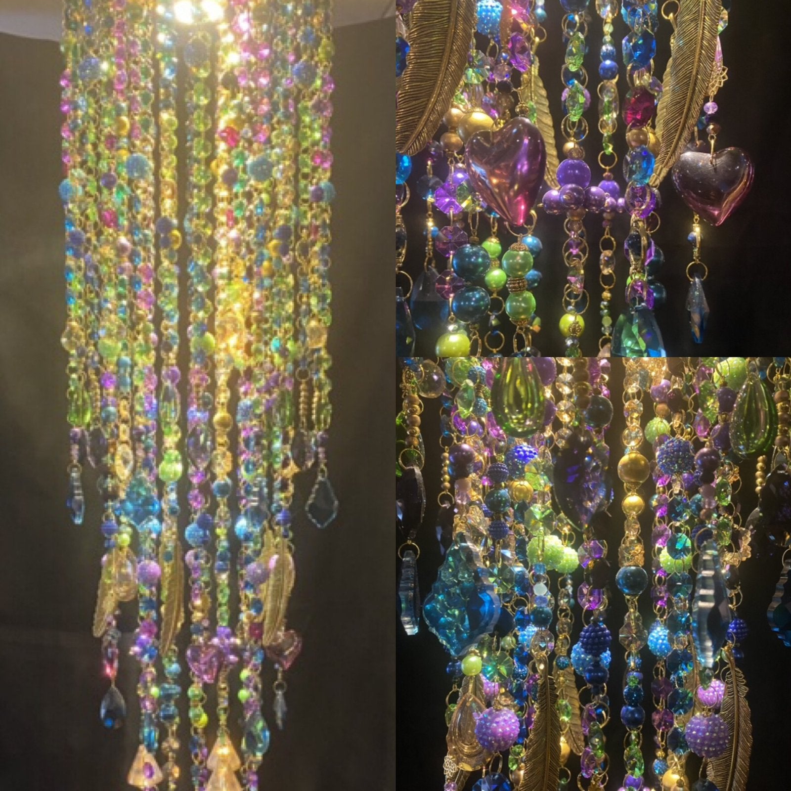 Unieke lamp custom made plafondlamp handmade  hanglamp VdlM, Ophalen, Nieuw, Glas, Hotel Chique kroonluchter Ibiza suncatcher  Hollywood Regency