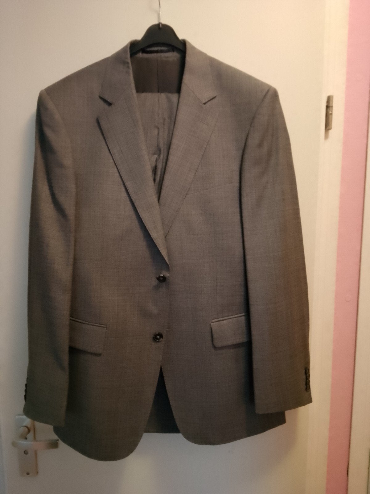 Piet Zoomers Herenpak - Grijs geruit - Maat 50 - 100% wol, Kleding | Heren, Kostuums en Colberts, Maat 48/50 (M), Ophalen of Verzenden
