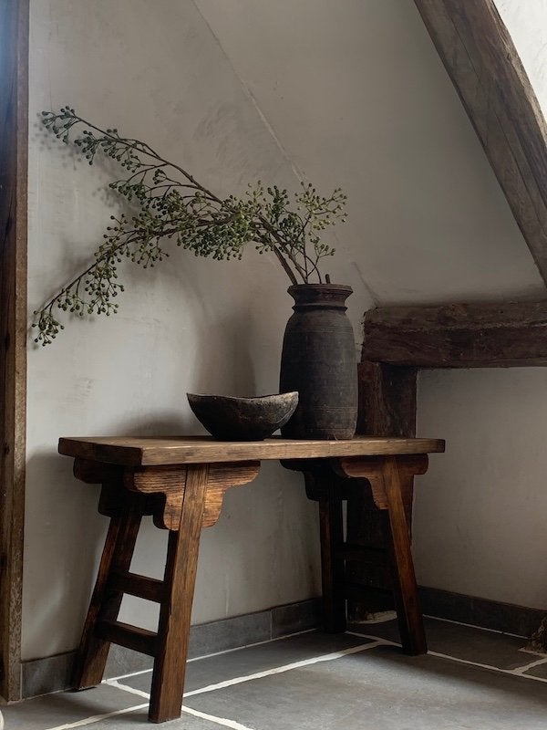 Chinees bankje ~ halbankje,oud,landelijk ~ Huisje Sfeer, Hout, Nieuw, Ophalen of Verzenden, Landelijk
