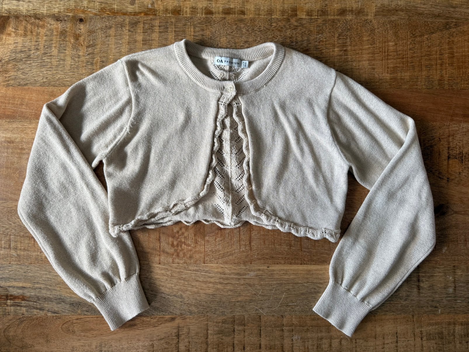 Meisje bolero vest goud C&A 134, Ophalen of Verzenden, Zo goed als nieuw, Meisje, Trui of Vest