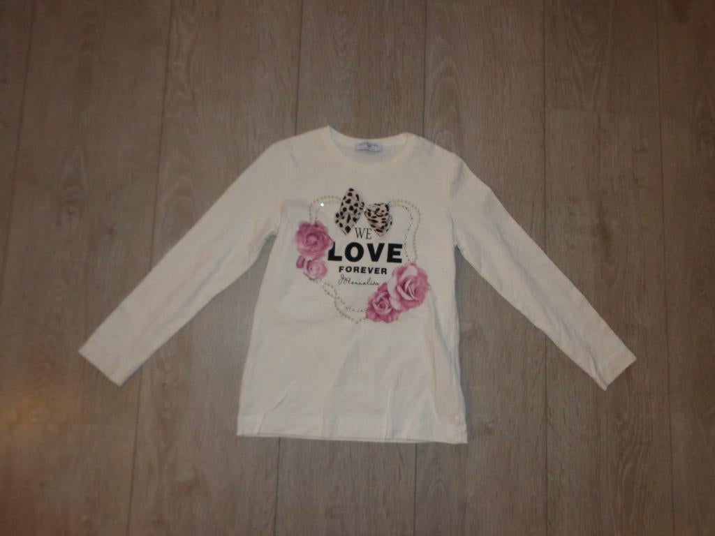 schitterend meisjeslongsleeve van Monnalisa, maat 128, Ophalen of Verzenden, Zo goed als nieuw, Meisje, Shirt of Longsleeve