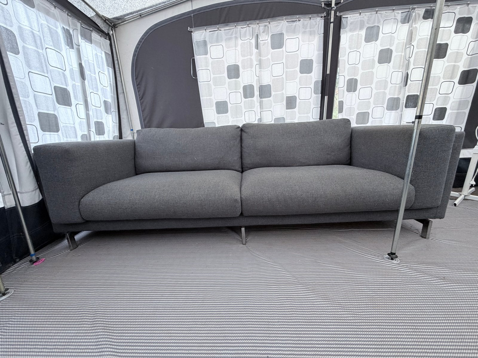 Grijze 3-zitsbank - Comfortabel en modern, Ophalen, Gebruikt, Driepersoons, 75 tot 100 cm