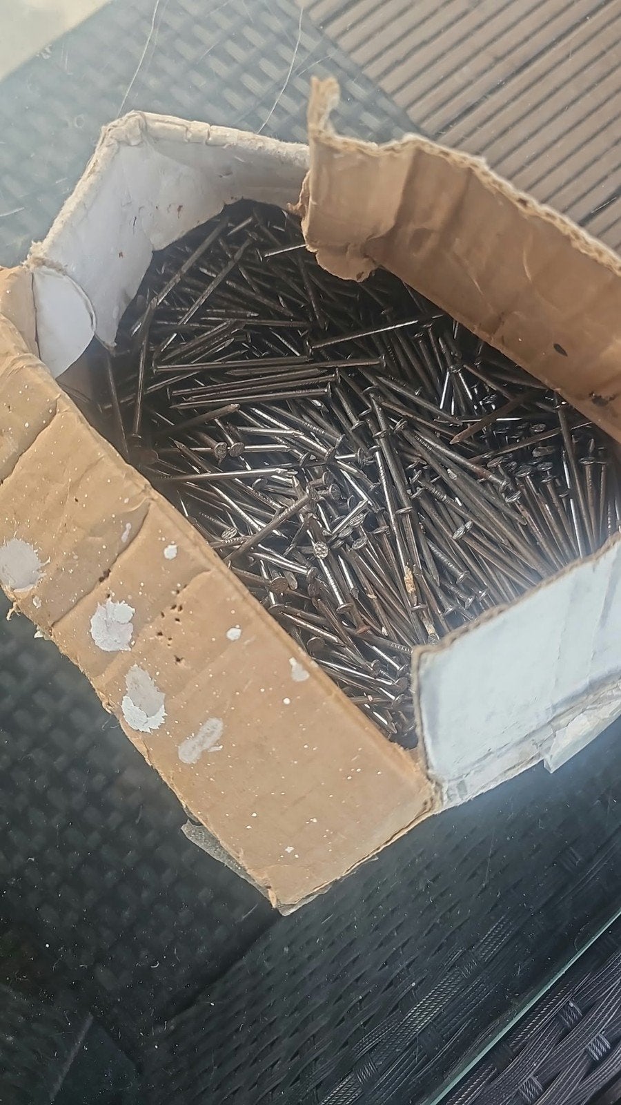 Doos spijkers, Ophalen of Verzenden, Gebruikt, Minder dan 50 mm, Spijkers