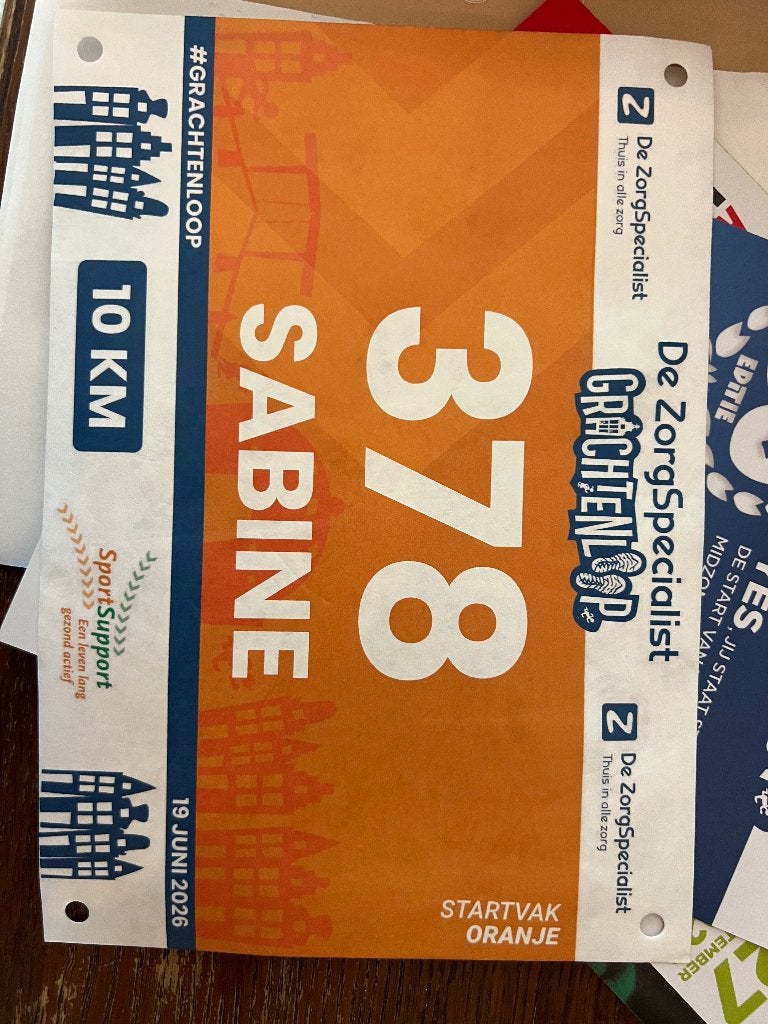 Grachtenloop startnummer, Overige typen, Nieuw, Hardlopen, Ophalen