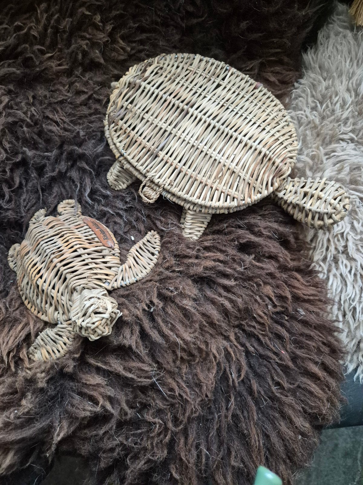 Riviera Maison Rotan Schildpad Decoratie Set (2 stuks), Beige, Ophalen of Verzenden, Natuurlijk materiaal, Landelijk