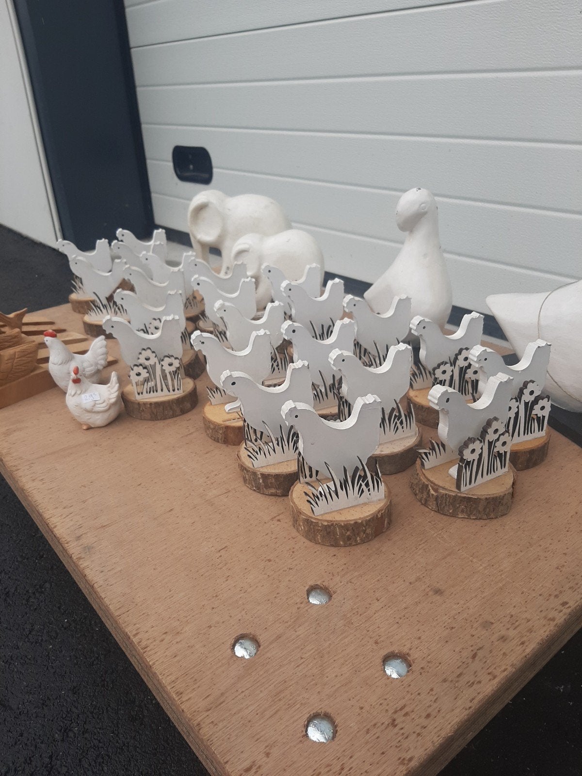 Decoratieve houten dierenbeeldjes - Handgemaakt, Huis en Inrichting, Woonaccessoires | Overige, Ophalen, Hout, Wit, Landelijk