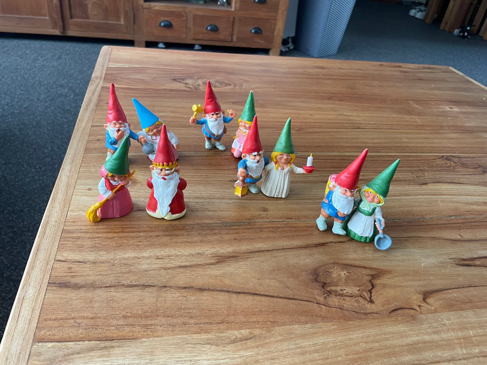 10 David de Kabouter figuurtjes poppetjes Rien Poortvliet, Ophalen of Verzenden, Gebruikt