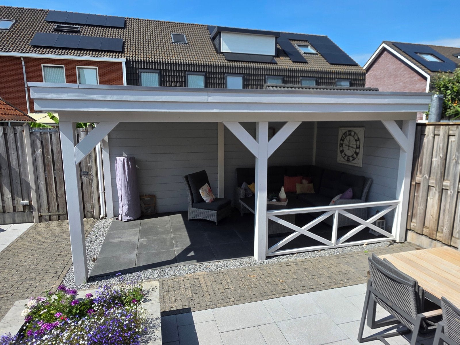 Douglas overkapping met verlichting 5.35x3.00 m, Tuin en Terras, Overkappingen, Ophalen, Gebruikt, Tuinpaviljoen