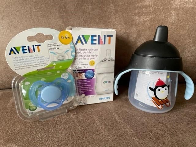 Avent anti-lek drinkbeker, fopspeen en drinkflesje - Nieuw!, Ophalen of Verzenden, Nieuw, Overige typen