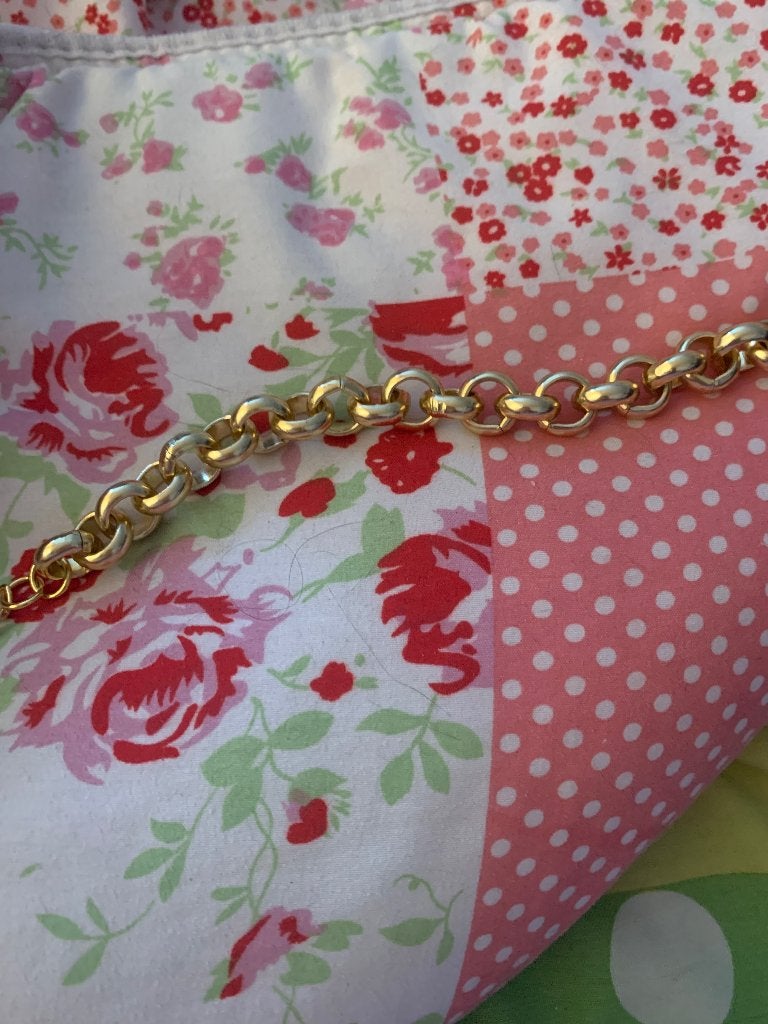 Koperen schakel armband, Ophalen of Verzenden, Gebruikt, Goud, Overige materialen