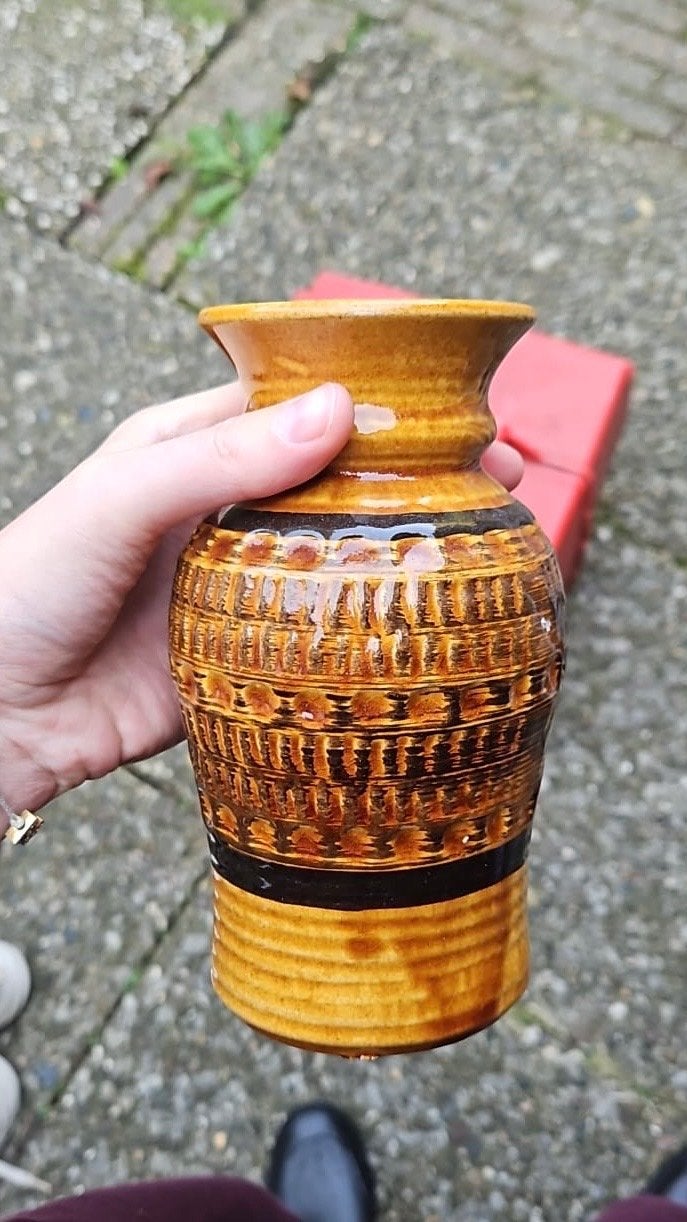 Vintage Bay Keramiek Vaas - West-Duitsland, Antiek en Kunst, Ophalen of Verzenden