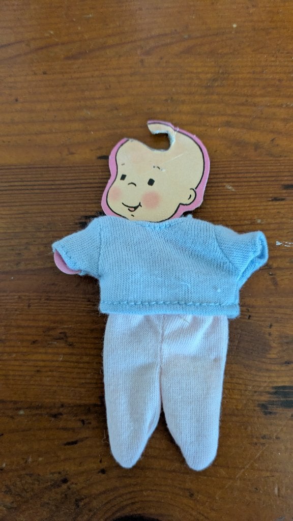 Mini Baby Born kledingset - Lichtblauwe pyjamaset, Ophalen of Verzenden, Zo goed als nieuw, Babypop
