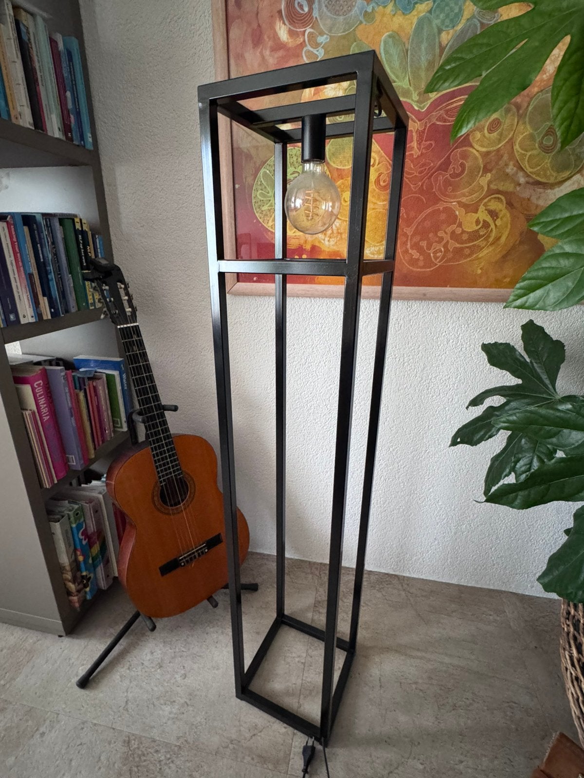 Twee industriële, zwarte metalen lampen, Huis en Inrichting, Zwart, Industrieel, Zo goed als nieuw, Ophalen