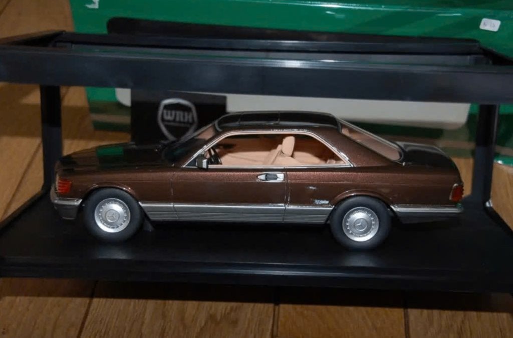 1:18 MERCEDES 380 SEC C126 brown CULT resin in doos WRH, Verzenden, Zo goed als nieuw, Auto, Overige merken