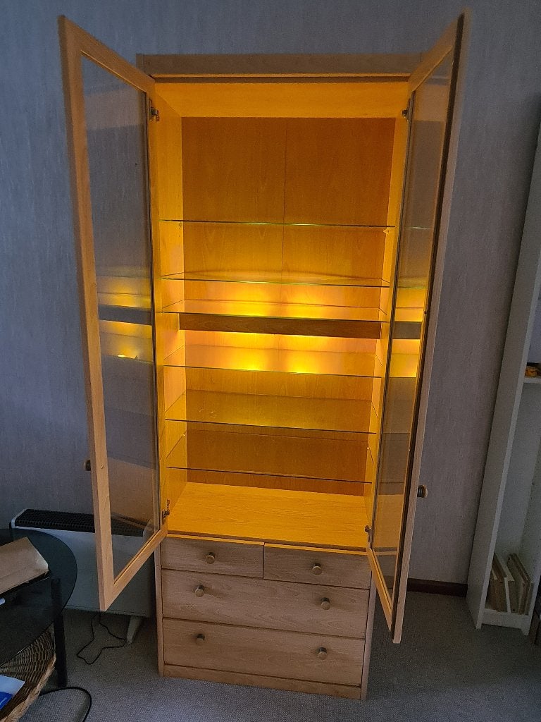 Vitrinekast, Huis en Inrichting, Ophalen, 50 tot 100 cm, Zo goed als nieuw, 150 tot 200 cm