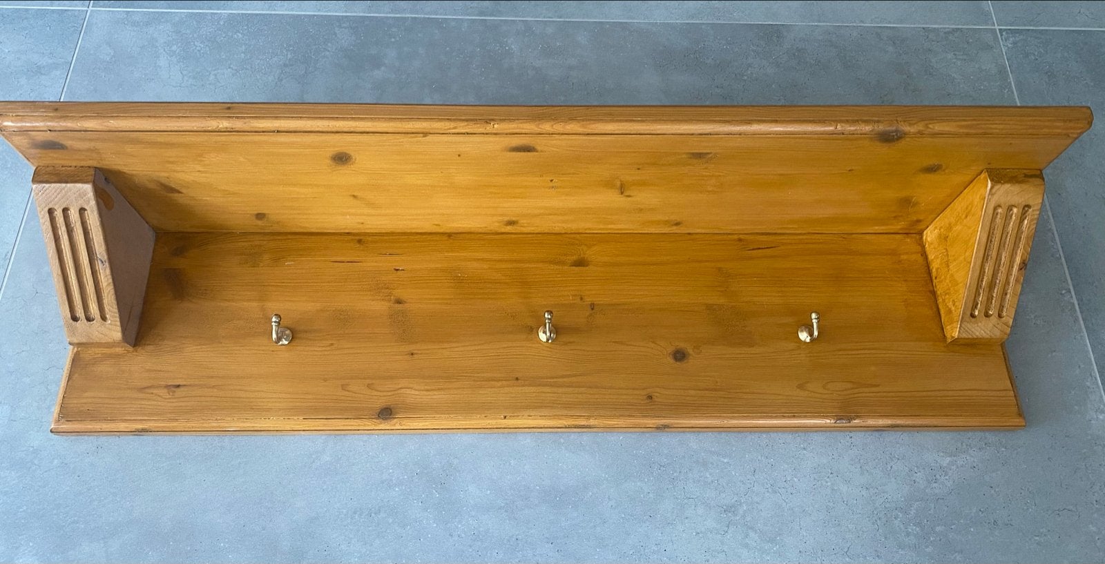 Houten wandkapstok met plank - ook voor boven commode, Gebruikt, Minder dan 100 cm, Hout, Ophalen