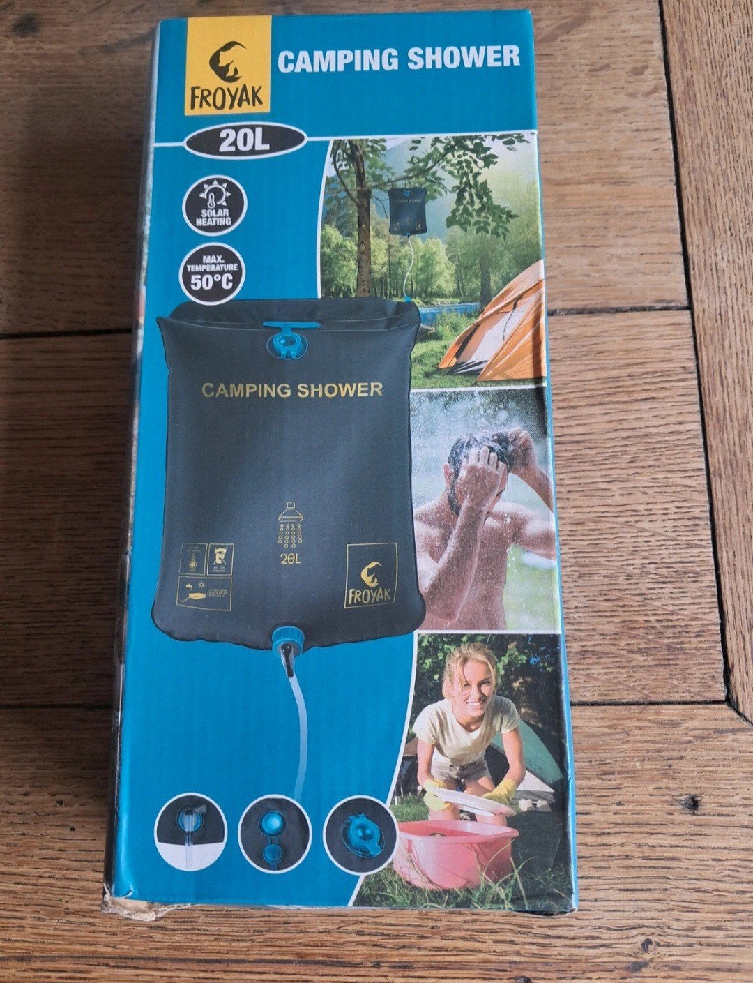 Froyak Campingdouche 20L - Draagbare Solar Douche, Caravans en Kamperen, Kampeeraccessoires, Ophalen of Verzenden
