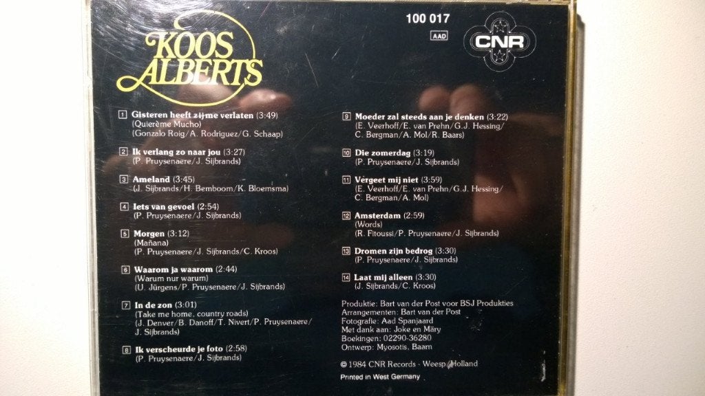 Koos Alberts - Koos Alberts (1984 CNR Uitgave), Ophalen of Verzenden, Zo goed als nieuw, Levenslied of Smartlap