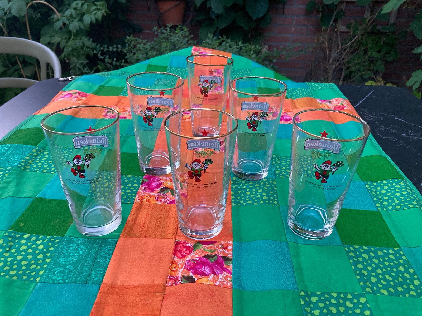 Heineken zomerfeesten ‘91 bierglazen, Verzamelen, Ophalen, Gebruikt, Bierglas