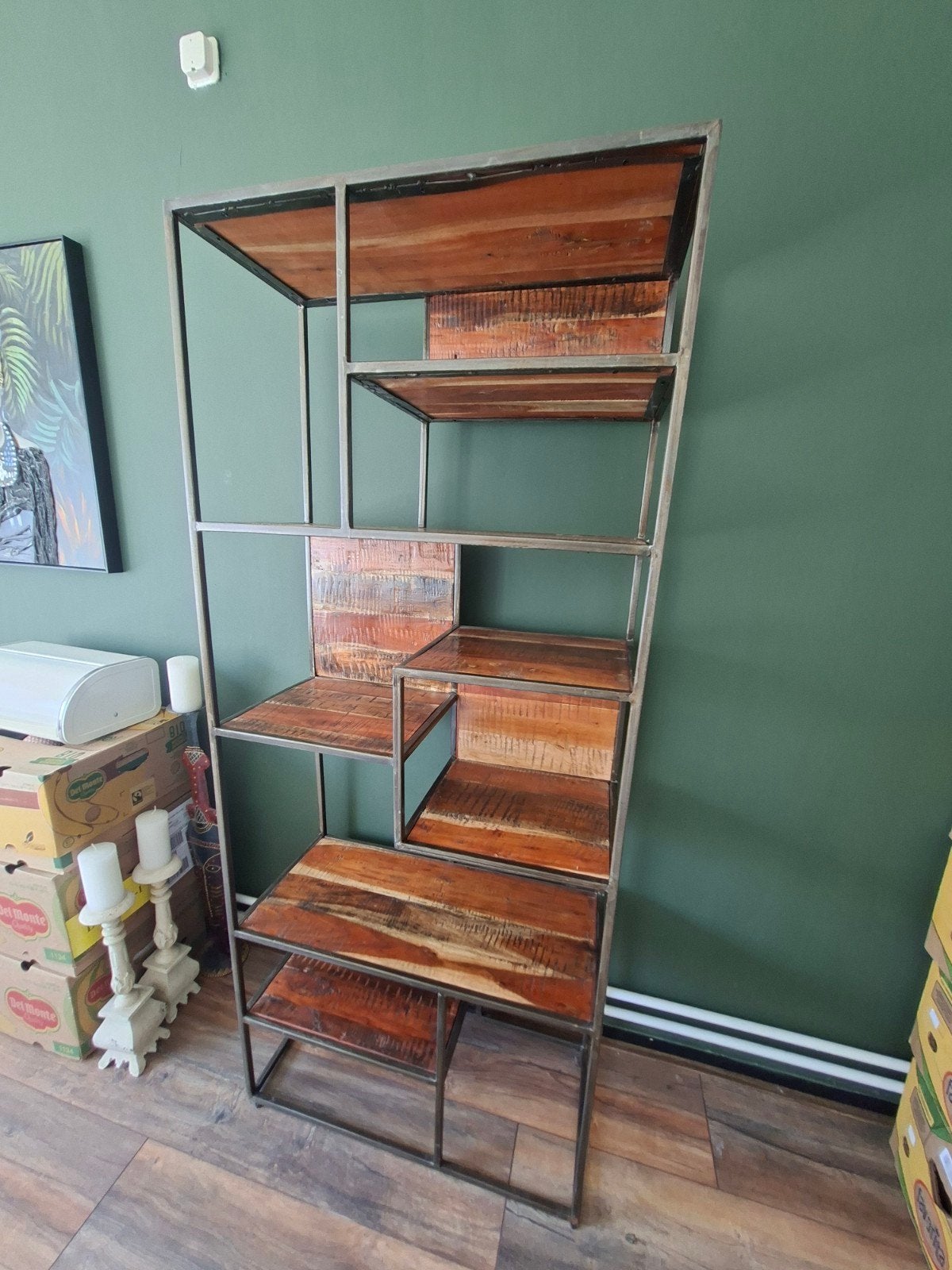 Mangohouten Boekenkast van Van der Vliet Wonen, Arkel, Ophalen of Verzenden