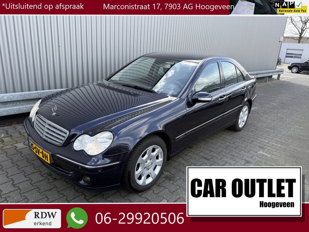 Mercedes-Benz C-Klasse 180 K. Elegance AUTOMAAT, Clima, CC,, Automaat, Gebruikt, Blauw, 1796 cc