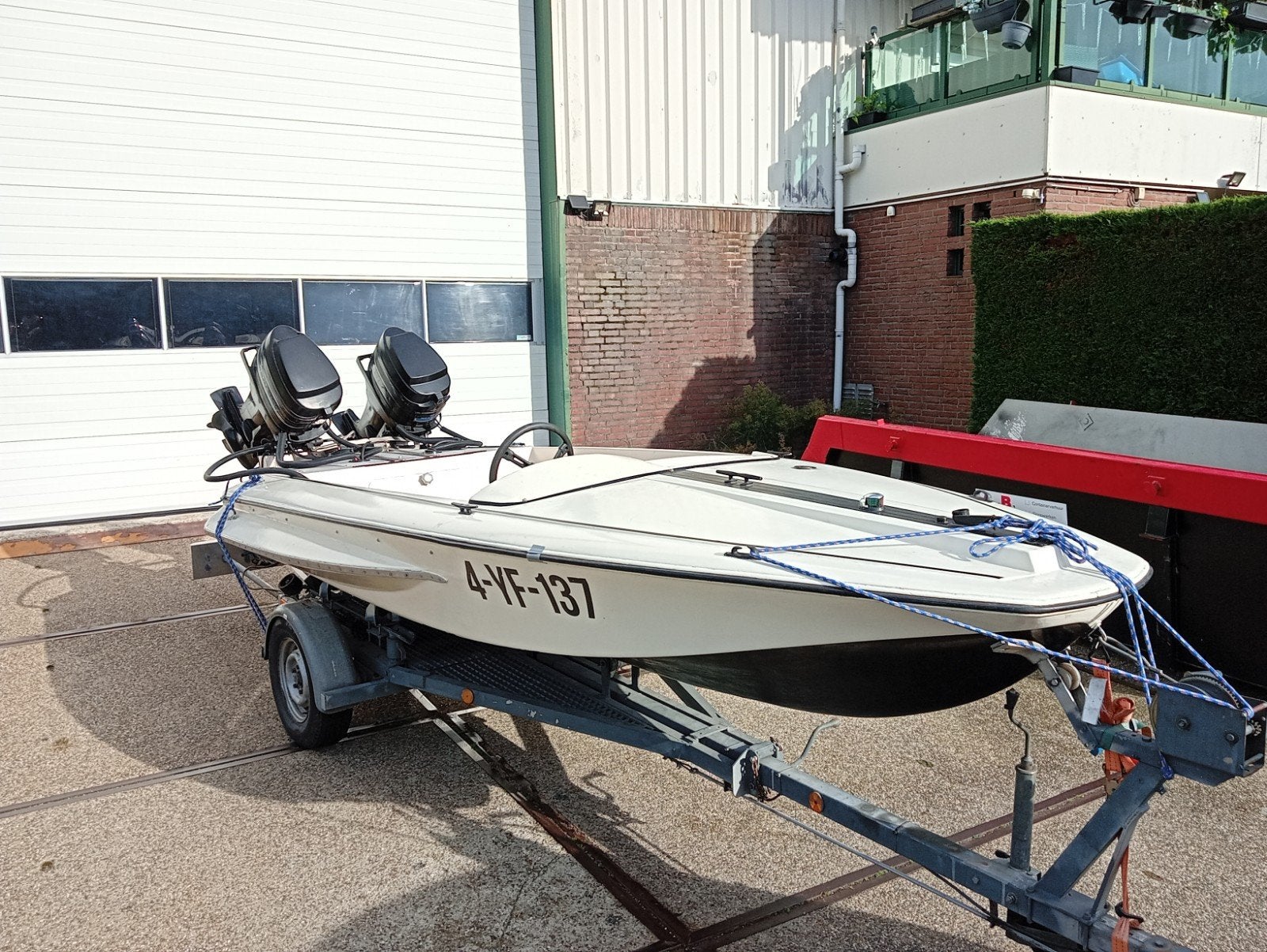 Ecofiber / Glasspar Speedboot 4m10 2x 50PK Mercury opknapper, Watersport en Boten, Ophalen, Gebruikt, Motor en Techniek, Motorboot