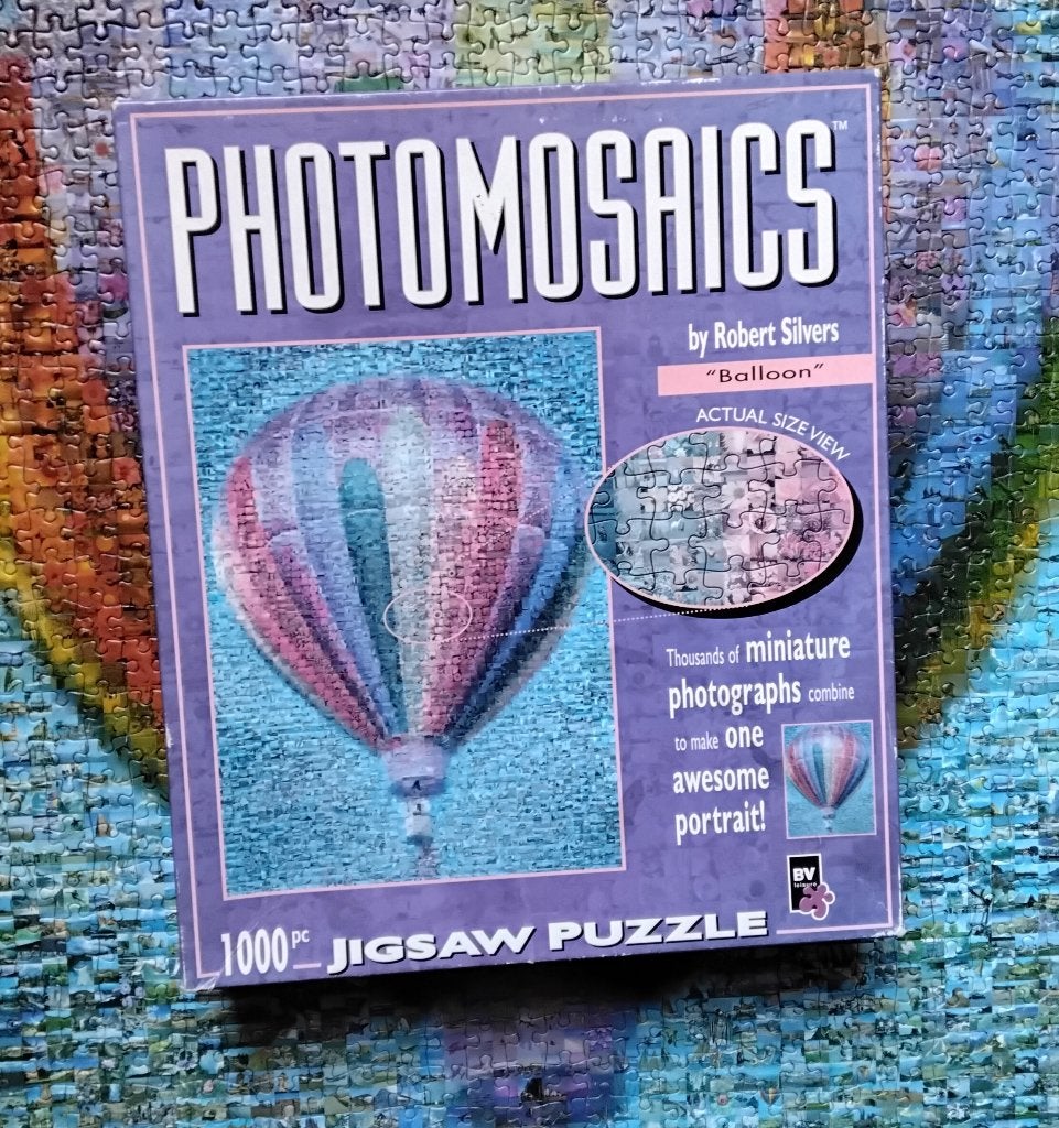 Jigsaw puzzel photomosaics by Robert Silvers 'balloon', Ophalen, 500 t/m 1500 stukjes, Zo goed als nieuw, Legpuzzel