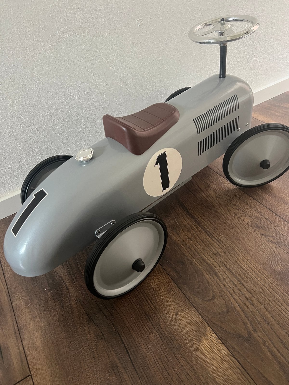 Retro Roller Loopauto Jean Zilver - Zo goed als nieuw, Ophalen, Zo goed als nieuw, Loopvoertuig