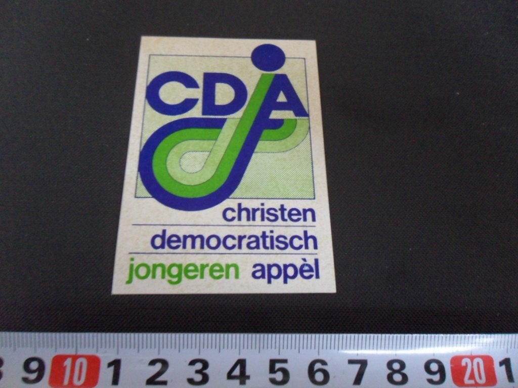 sticker Politiek CDA Christen democratisch jongeren appèl, Ophalen of Verzenden, Zo goed als nieuw