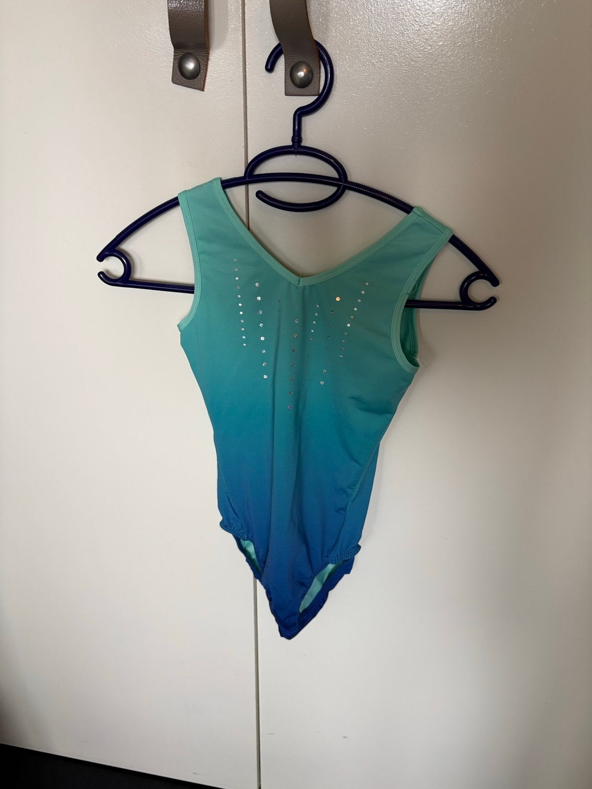 Turnpakje blauw/groen met glitters, Ophalen of Verzenden, Zo goed als nieuw, Overige typen