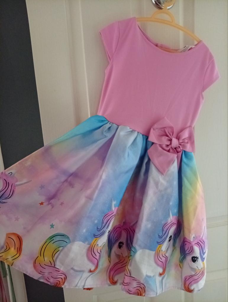 Prachtige H&M Feestjurk met Eenhoorns - Maat 122/128, Kinderen en Baby's, Ophalen, Meisje, H&M, Zo goed als nieuw