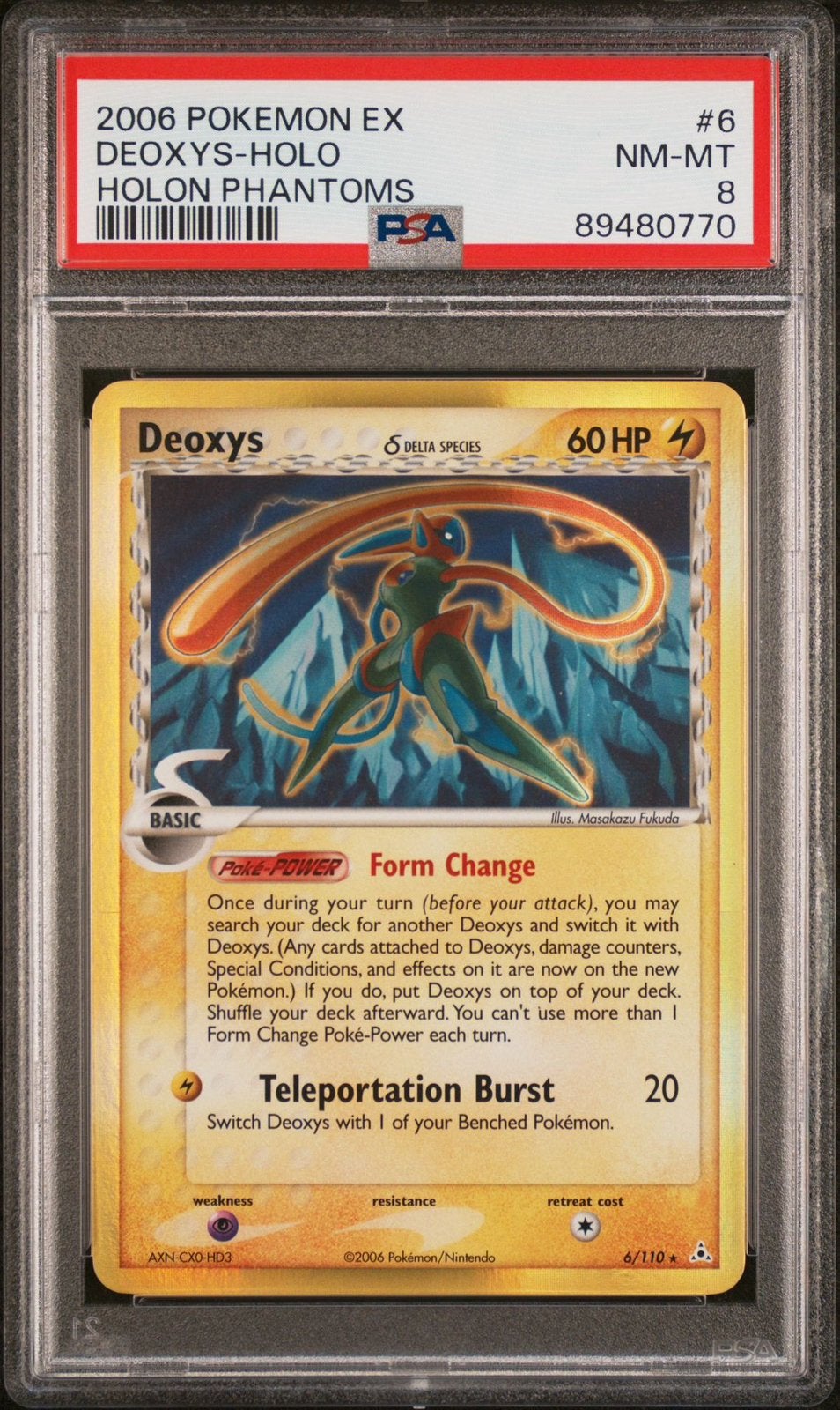 Deoxys Holo 6/110 - Ex Holon Phantoms 2006 - PSA 8 NM-MT, Hobby en Vrije tijd, Verzamelkaartspellen | Pokémon, Ophalen, Zo goed als nieuw