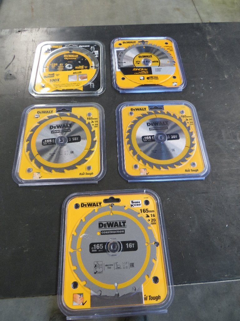 DEWALT  cirkelzaagblad zaagbladen 5 stuks 165mm nieuw, Dewalt.com, DeWalt, Dewalt, Nieuw
