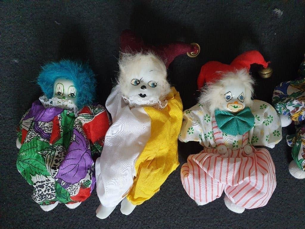 6 clownspoppen, Verzamelen, Poppen, Ophalen of Verzenden, Zo goed als nieuw, Pop