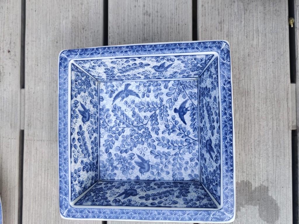 Chinees Blauw-Wit Porseleinen Sierbakje–Vierkant 16x16x5,5cm, Antiek en Kunst, Ophalen